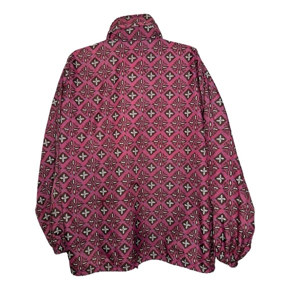 Vintage 80s Pink Geometric Windbreaker Jacket Size Large XL Westen Boho Retro - Picture 4 of 9